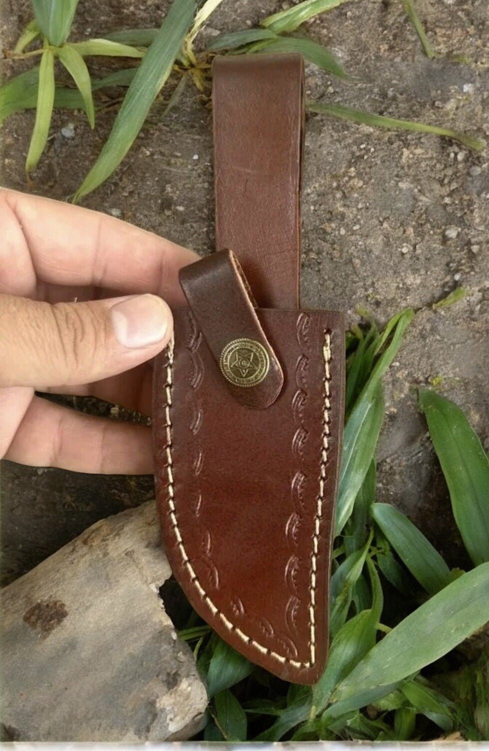 Damascus Knife Store Handmade Damascus Hunting Knife with Epoxy Resin Handle - Angler's Pro Tackle & Outdoors