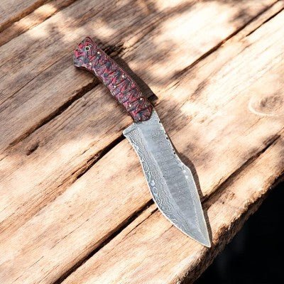 Damascus Knife Store Handmade Damascus Hunting Knife with Epoxy Resin Handle - Angler's Pro Tackle & Outdoors