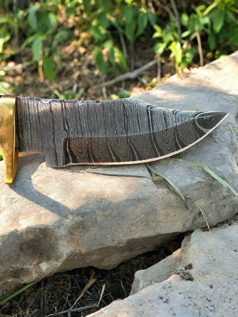 Damascus Knife Store Handmade Damascus Hunting Knife with Epoxy Resin Handle - Angler's Pro Tackle & Outdoors