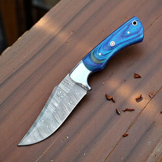 Damascus Knife Store Handmade Damascus Hunting Knife with Exotic Wood - Angler's Pro Tackle & Outdoors