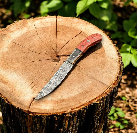 Damascus Knife Store Handmade Damascus Hunting Knife with Exotic Wood Handle - Angler's Pro Tackle & Outdoors