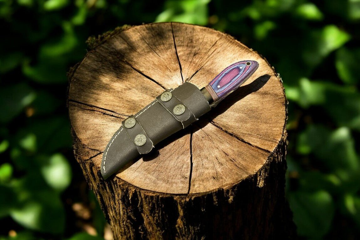 Damascus Knife Store Handmade Damascus Hunting Knife with Exotic Wood Handle - Angler's Pro Tackle & Outdoors