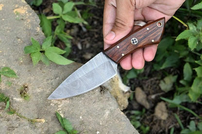 Damascus Knife Store Handmade Damascus Hunting Knife with Rosewood Handle - Angler's Pro Tackle & Outdoors