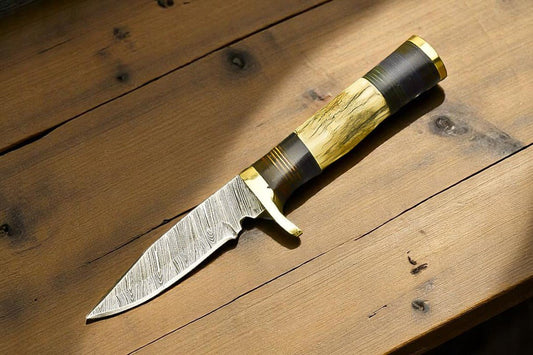 Damascus Knife Store Handmade Damascus Steel Hunting Knife with Antler Horn - Angler's Pro Tackle & Outdoors
