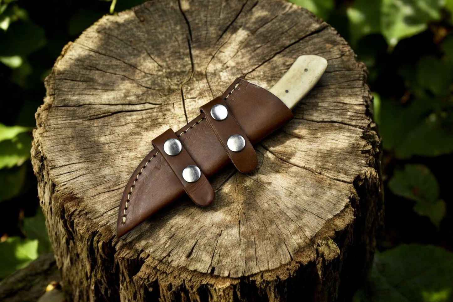 Damascus Knife Store Handmade Damascus Steel Skinning Knife - 8" Custom Hunting Tool - Angler's Pro Tackle & Outdoors