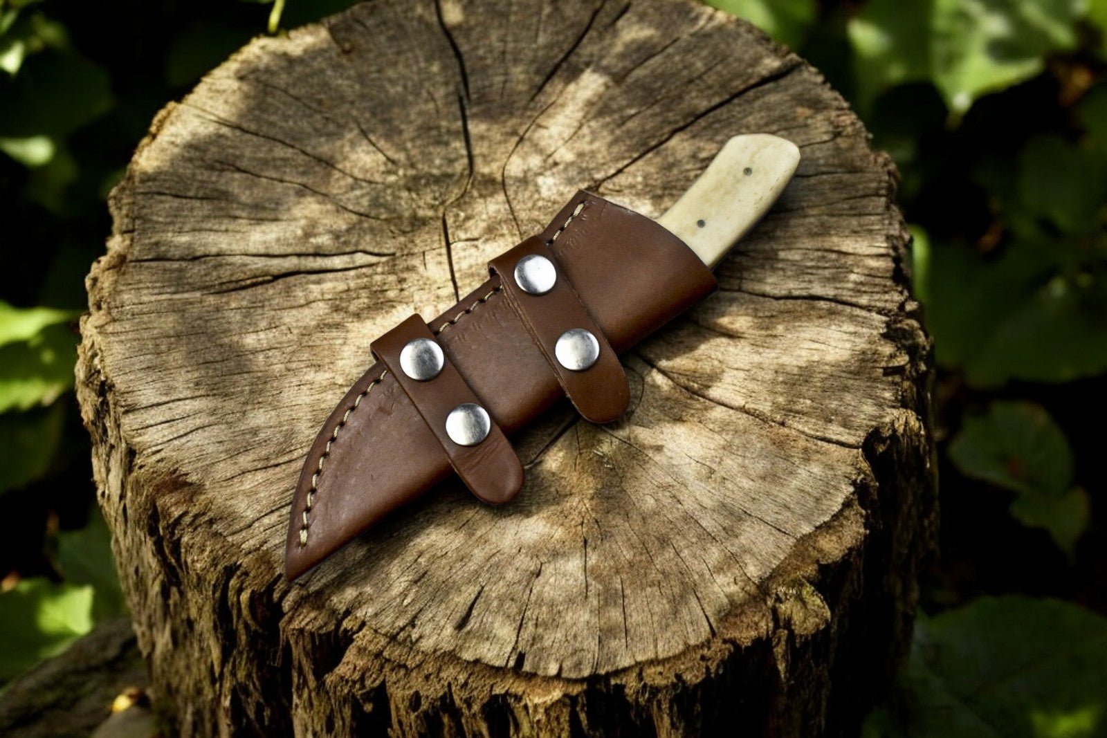 Damascus Knife Store Handmade Damascus Steel Skinning Knife - 8" Custom Hunting Tool - Angler's Pro Tackle & Outdoors