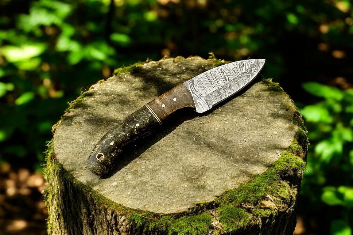 Damascus Knife Store Handmade Damascus Steel Skinning Knife with Exotic Wood Handle - Angler's Pro Tackle & Outdoors