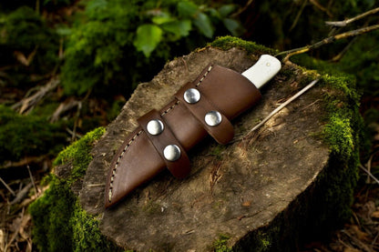 Damascus Knife Store Handmade Damascus Steel Skinning Knife with Leather Sheath - Angler's Pro Tackle & Outdoors