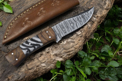 Damascus Knife Store Handmade Damascus Steel Skinning Knife with Rosewood Handle - Angler's Pro Tackle & Outdoors