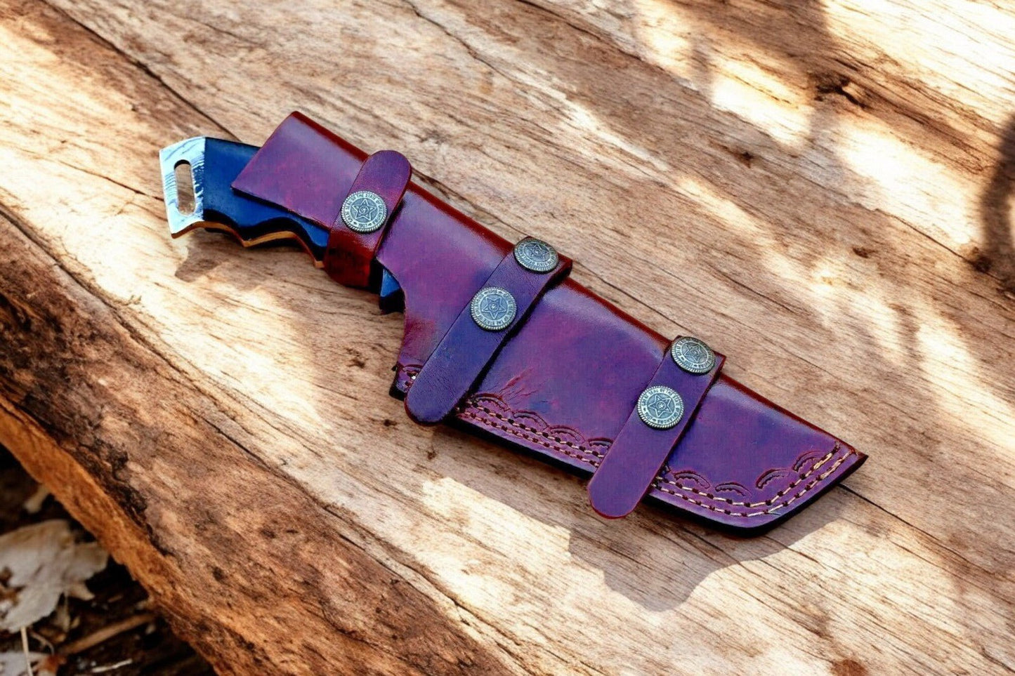 Damascus Knife Store Handmade Damascus Tanto Hunting Knife with Micarta Handle - Angler's Pro Tackle & Outdoors