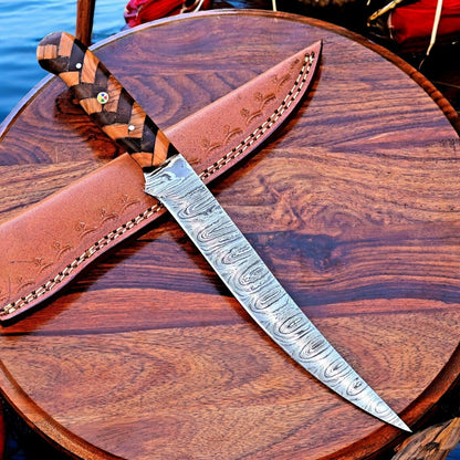 Damascus Knife Store Handmade Fillet Knife – 12" with Olivewood Handle - Angler's Pro Tackle & Outdoors