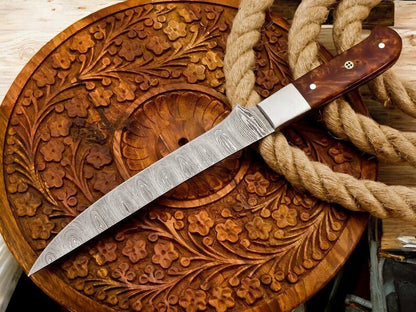Damascus Knife Store Handmade Fillet Knife with Rosewood Handle - Angler's Pro Tackle & Outdoors