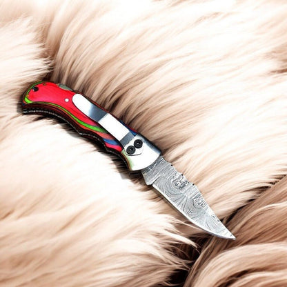 Damascus Knife Store Handmade Folding Knife – 3" Steel Blade - Angler's Pro Tackle & Outdoors