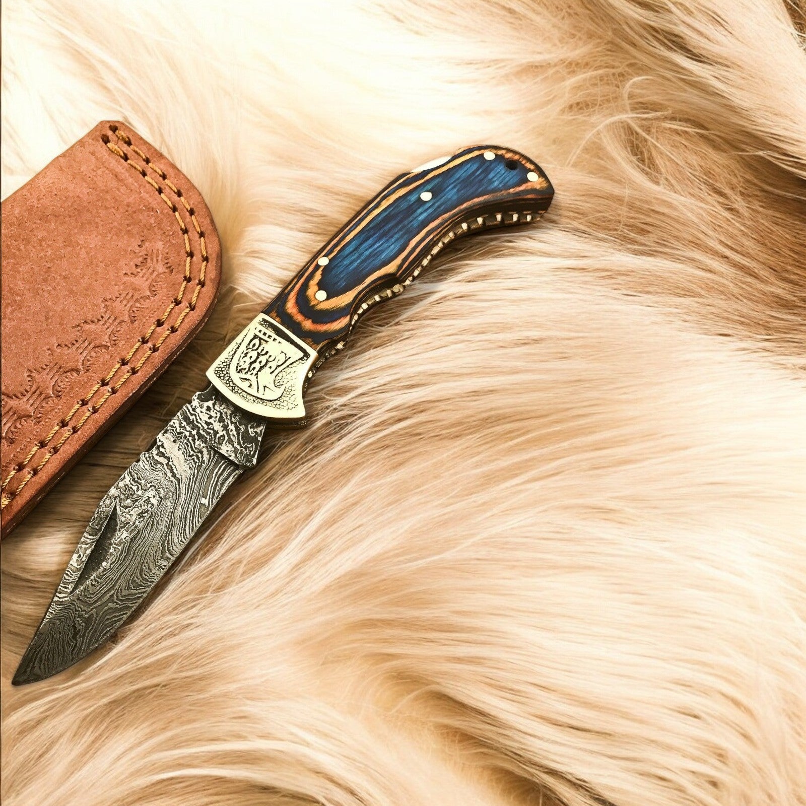 Damascus Knife Store Handmade Folding Knife – Exotic Wood Handle - Angler's Pro Tackle & Outdoors