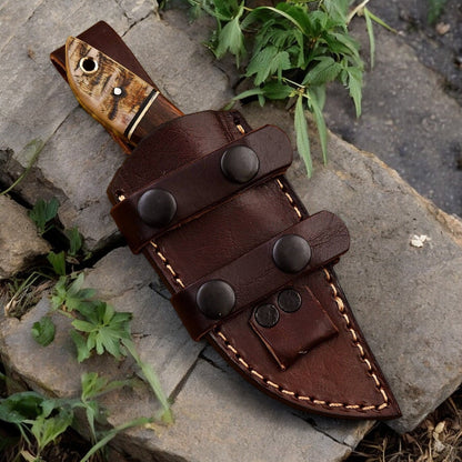 Damascus Knife Store Handmade High - Carbon Steel Hunting Knife – 8" with Sheath - Angler's Pro Tackle & Outdoors