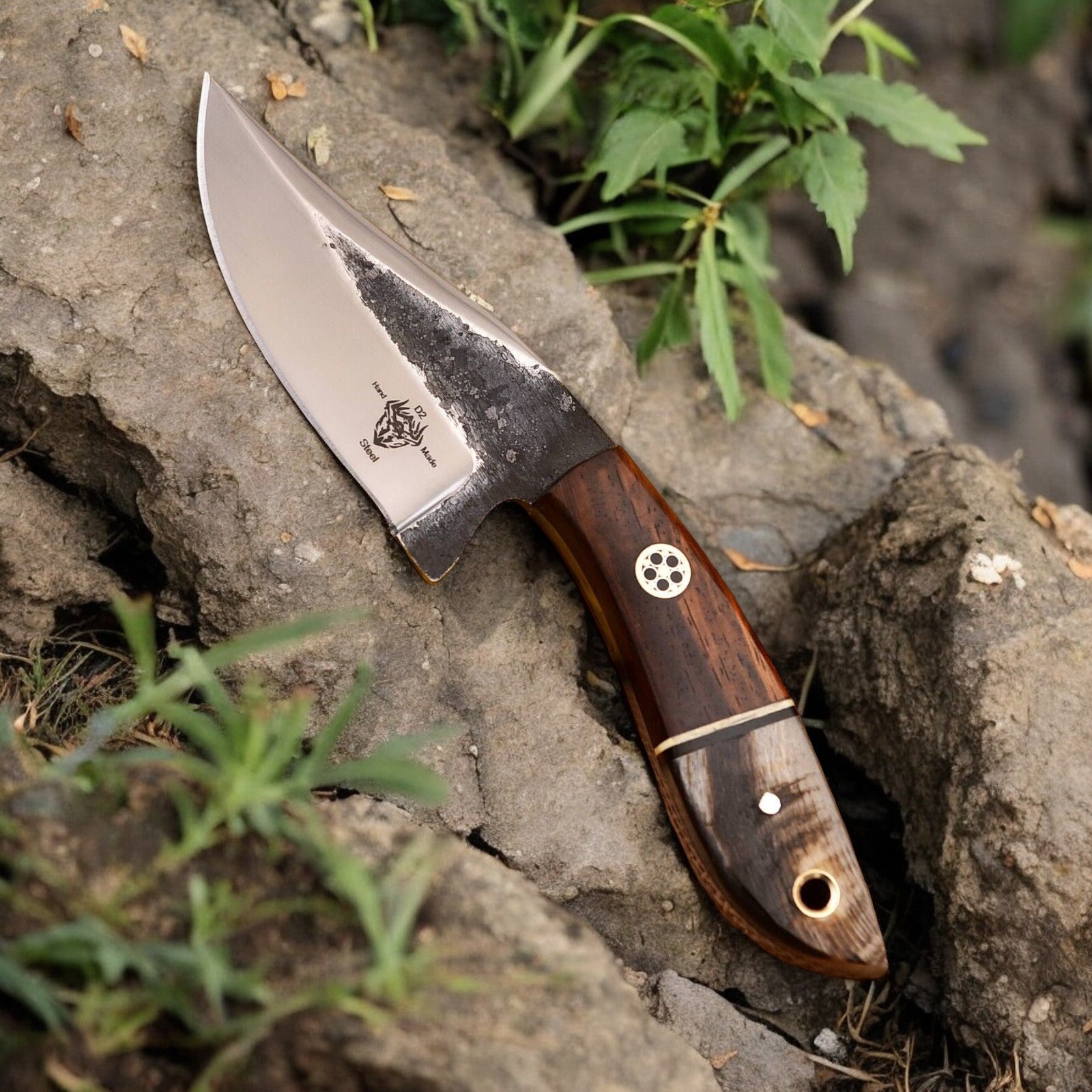 Damascus Knife Store Handmade High - Carbon Steel Hunting Knife – 8" with Sheath - Angler's Pro Tackle & Outdoors