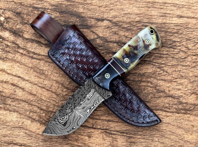 Damascus Knife Store Handmade Hunting Knife – Buffalo & Sheep Horn - Angler's Pro Tackle & Outdoors