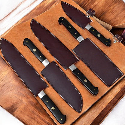 Damascus Knife Store Handmade Kitchen Knives Set – Buffalo Horn Handle - Angler's Pro Tackle & Outdoors