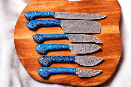 Damascus Knife Store Handmade Kitchen Knives Set – Epoxy Resin Handle - Angler's Pro Tackle & Outdoors