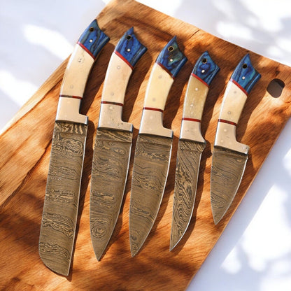 Damascus Knife Store Handmade Kitchen Knives Set – Exotic Wood & Bone - Angler's Pro Tackle & Outdoors