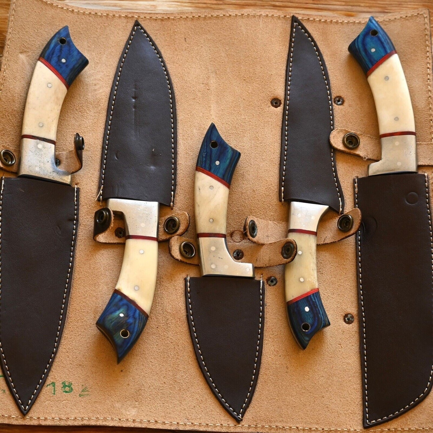 Damascus Knife Store Handmade Kitchen Knives Set – Exotic Wood & Bone - Angler's Pro Tackle & Outdoors