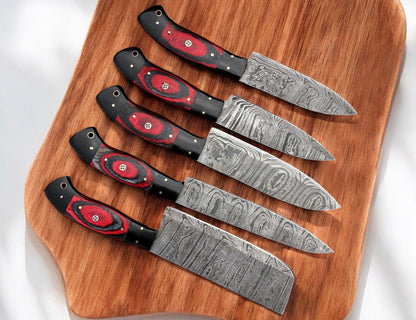 Damascus Knife Store Handmade Kitchen Knives Set – Exotic Wood & G10 - Angler's Pro Tackle & Outdoors