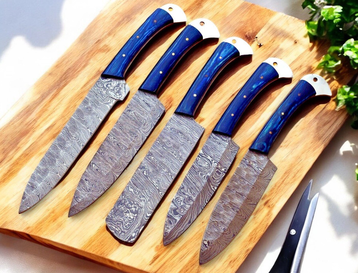 Damascus Knife Store Handmade Kitchen Knives Set with Exotic Wood - Angler's Pro Tackle & Outdoors