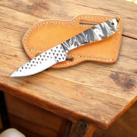 Damascus Knife Store Handmade Ranch Knife with 4" Blade & Resin Handle - Angler's Pro Tackle & Outdoors