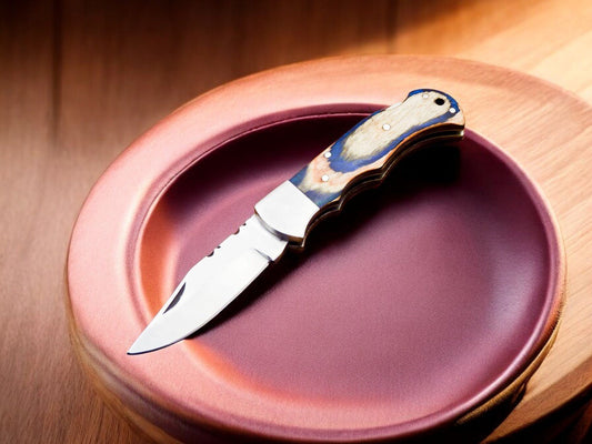 Damascus Knife Store Handmade Stainless Steel Pocket Knife with Exotic Wood - Angler's Pro Tackle & Outdoors