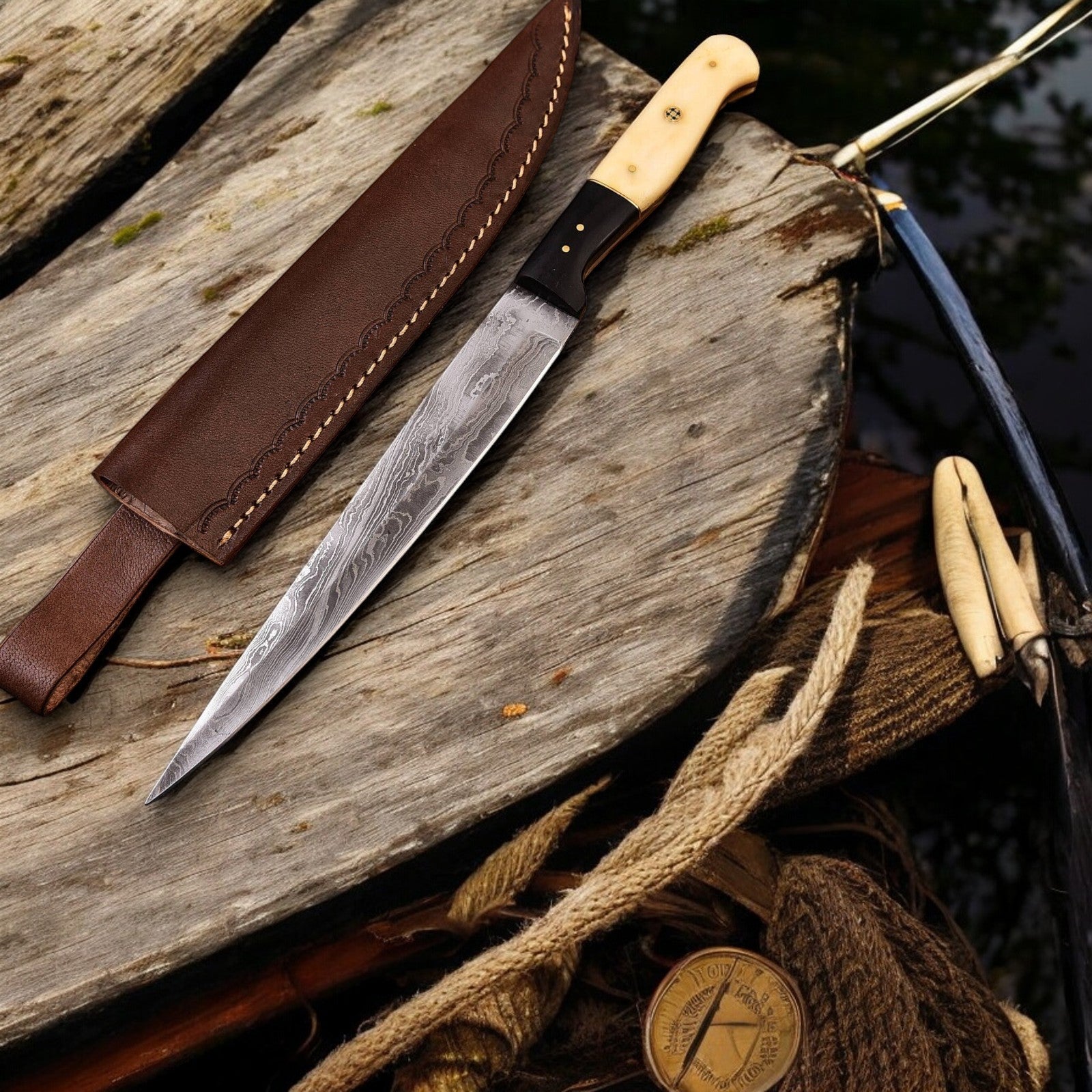 Damascus Knife Store Handmade Steel Fillet Knife – 6.5" Blade - Angler's Pro Tackle & Outdoors