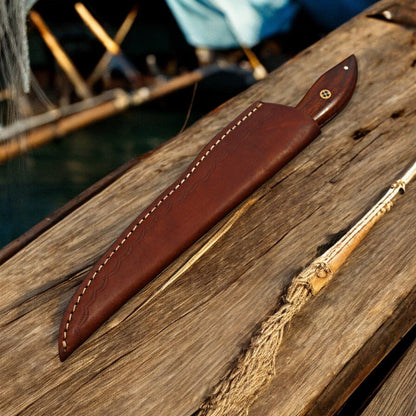 Damascus Knife Store Handmade Steel Fillet Knife with Rosewood Handle - Angler's Pro Tackle & Outdoors
