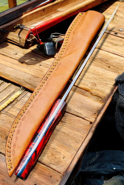 Damascus Knife Store Premium 15" Handmade Fillet Knife with Epoxy Resin Handle - Angler's Pro Tackle & Outdoors