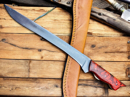 Damascus Knife Store Premium 15" Handmade Fillet Knife with Epoxy Resin Handle - Angler's Pro Tackle & Outdoors