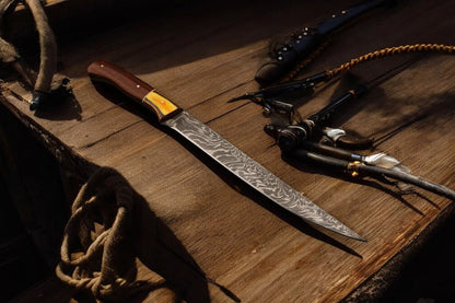 Damascus Knife Store Premium Damascus Fillet Knife – 12.5" Handmade Precision - Angler's Pro Tackle & Outdoors