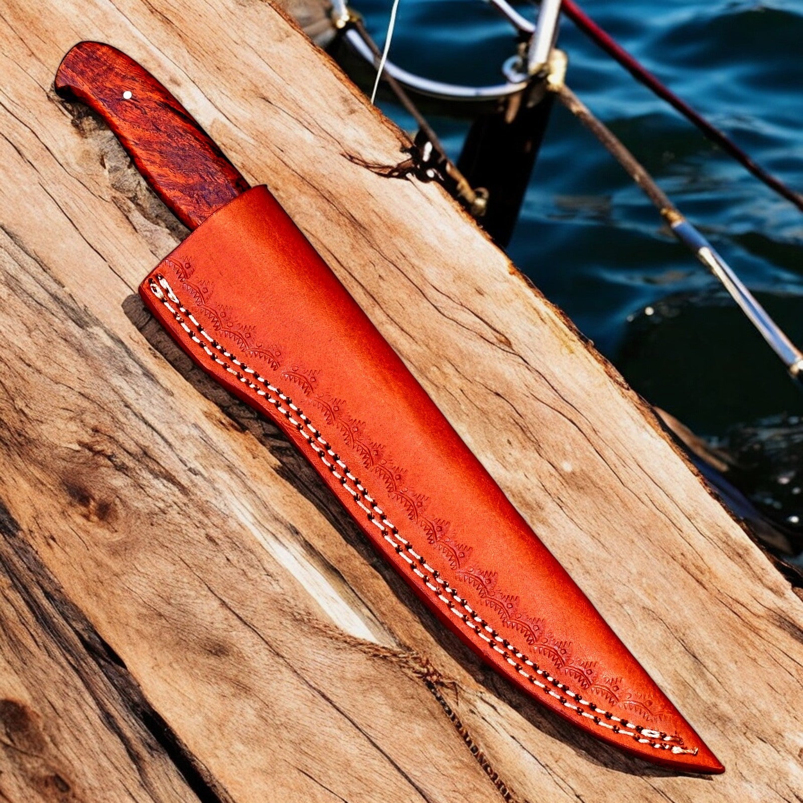 Damascus Knife Store Premium Handmade Damascus Fillet Knife – 12" with Rosewood Handle - Angler's Pro Tackle & Outdoors