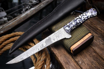 Damascus Knife Store Premium Handmade Damascus Fillet Knife - 12.8" - Angler's Pro Tackle & Outdoors