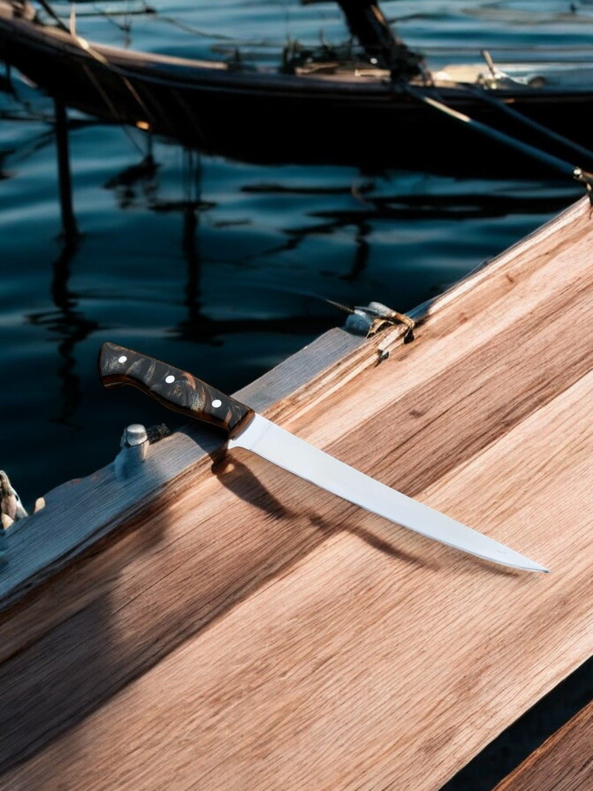 Damascus Knife Store Premium Handmade Fillet Knife – 9" 440C Stainless Steel - Angler's Pro Tackle & Outdoors