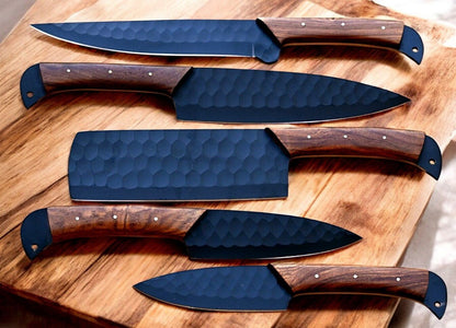 Damascus Knife Store Premium Kitchen Knives Set – Burl Wood Handle - Angler's Pro Tackle & Outdoors