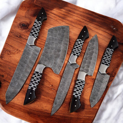 Damascus Knife Store Premium Kitchen Knives Set – Epoxy Resin Handle - Angler's Pro Tackle & Outdoors
