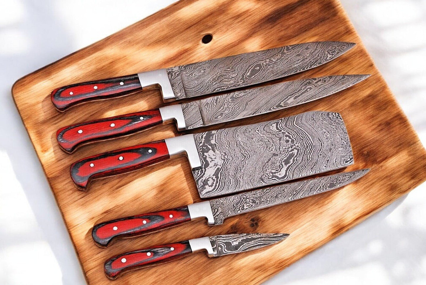 Damascus Knife Store Premium Kitchen Knives Set – Handmade & Durable - Angler's Pro Tackle & Outdoors