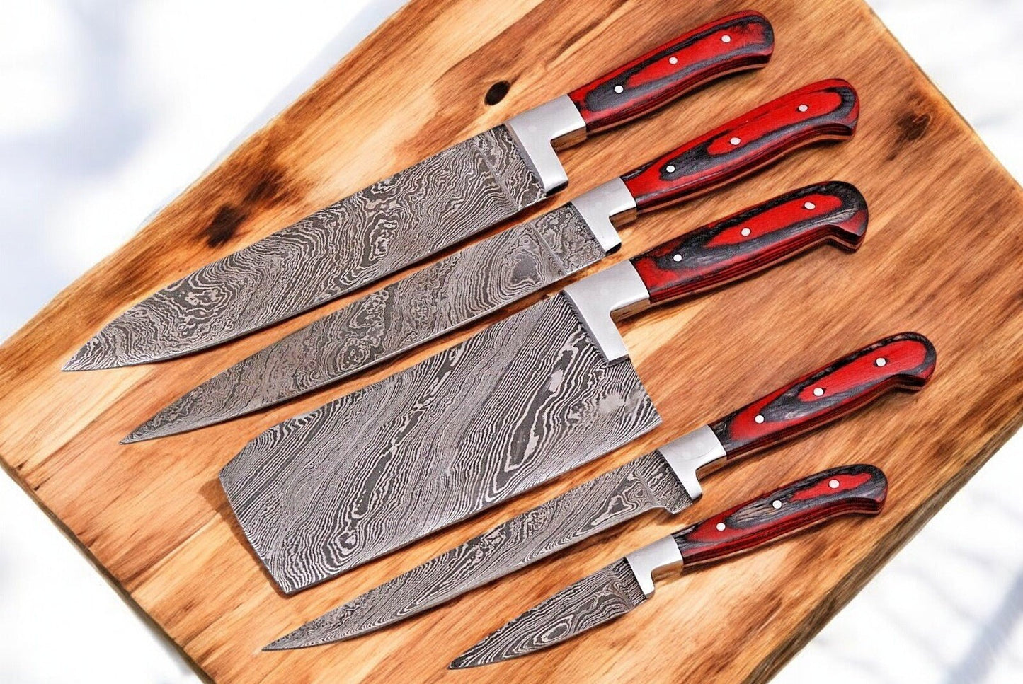 Damascus Knife Store Premium Kitchen Knives Set – Handmade & Durable - Angler's Pro Tackle & Outdoors