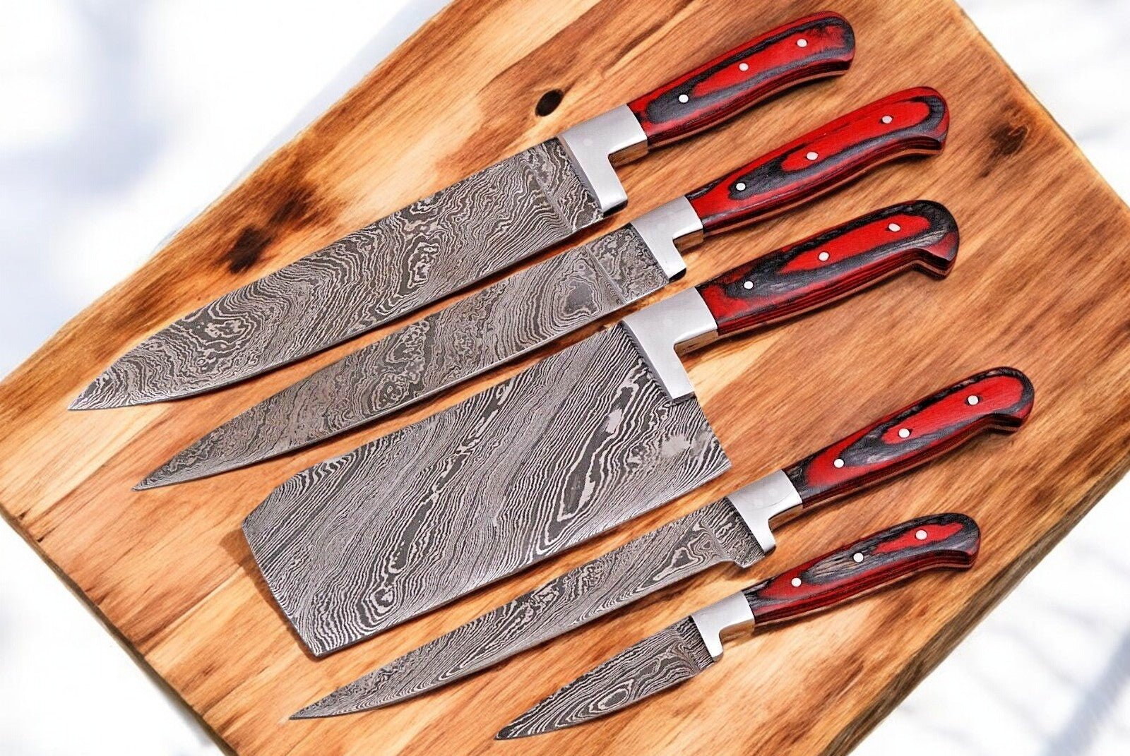 Damascus Knife Store Premium Kitchen Knives Set – Handmade & Durable - Angler's Pro Tackle & Outdoors