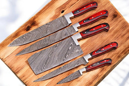 Damascus Knife Store Premium Kitchen Knives Set – Handmade & Durable - Angler's Pro Tackle & Outdoors