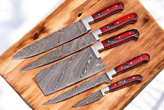 Damascus Knife Store Premium Kitchen Knives Set – Handmade & Durable - Angler's Pro Tackle & Outdoors