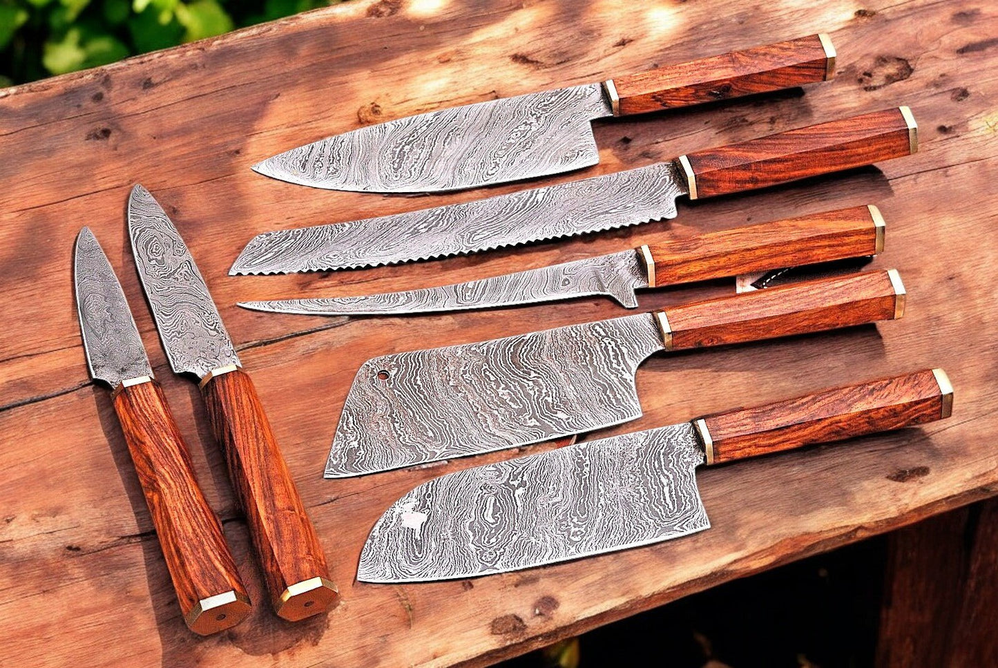 Damascus Knife Store Premium Kitchen Knives Set – Handmade & Sharp - Angler's Pro Tackle & Outdoors
