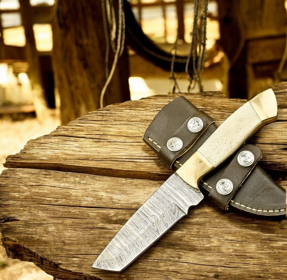 Damascus Knife Store Traditional Cowboy Knife – Damascus Tanto - Angler's Pro Tackle & Outdoors