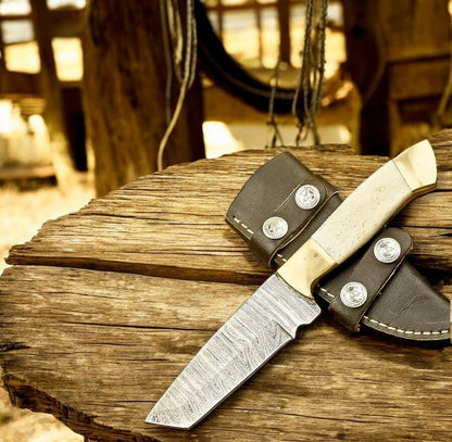 Damascus Knife Store Traditional Cowboy Knife – Damascus Tanto - Angler's Pro Tackle & Outdoors