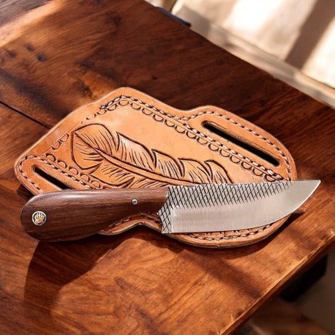 Damascus Knife Store Western Frontier Cowboy Knife – Rosewood Handle - Angler's Pro Tackle & Outdoors