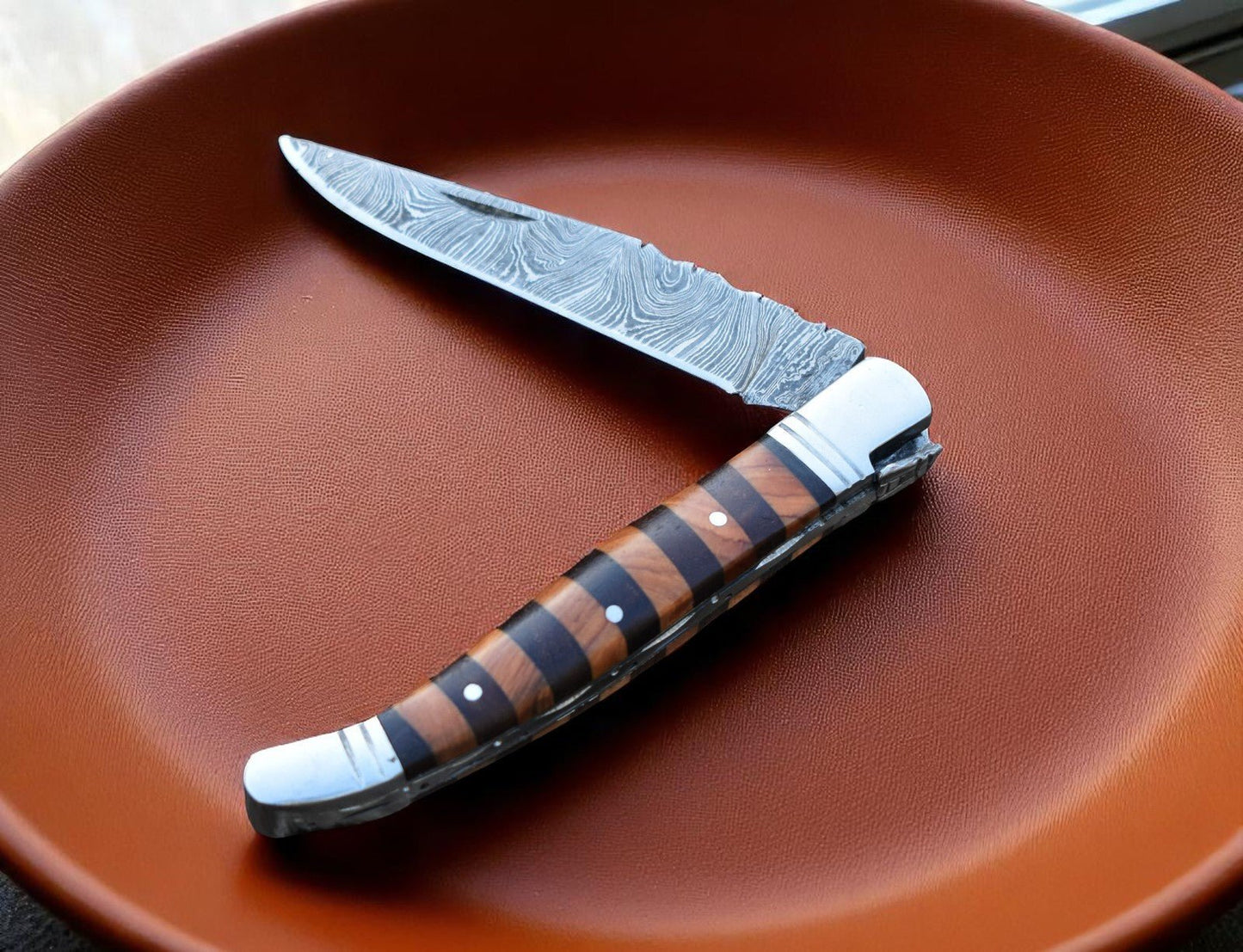 Damascus Knife Store Wood Handle Folding Knife – Damascus Blade - Angler's Pro Tackle & Outdoors