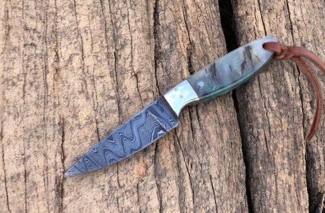 Damascus Knife Store Working Buckaroo Knife – Sheep Horn Handle, 6.25" - Angler's Pro Tackle & Outdoors